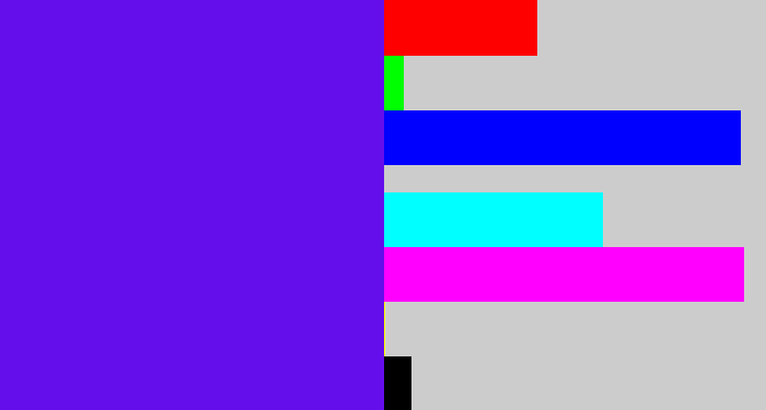 Hex color #650eec - blue violet