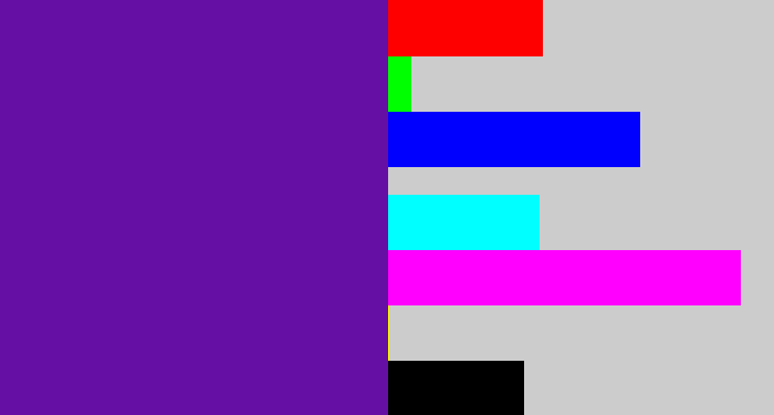 Hex color #650fa5 - purple