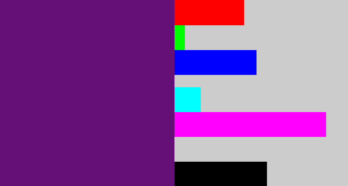Hex color #651077 - darkish purple