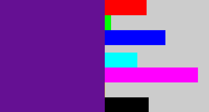Hex color #651093 - purple