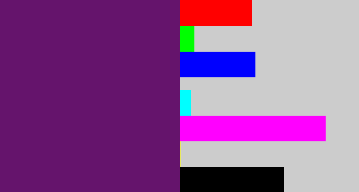 Hex color #65146c - darkish purple