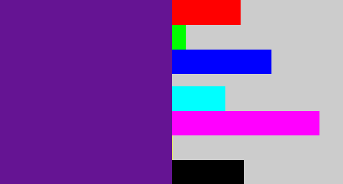 Hex color #651493 - purple