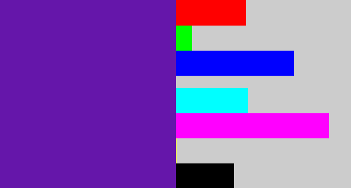 Hex color #6516aa - purple