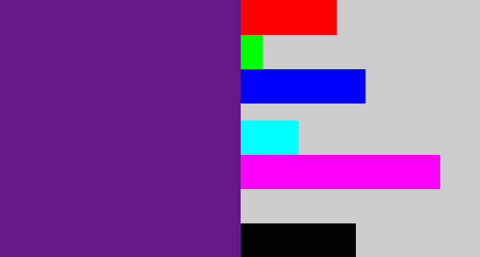 Hex color #651785 - darkish purple