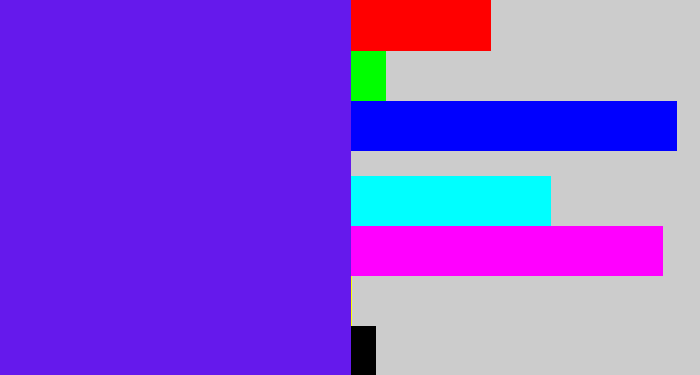 Hex color #6519ec - purply blue