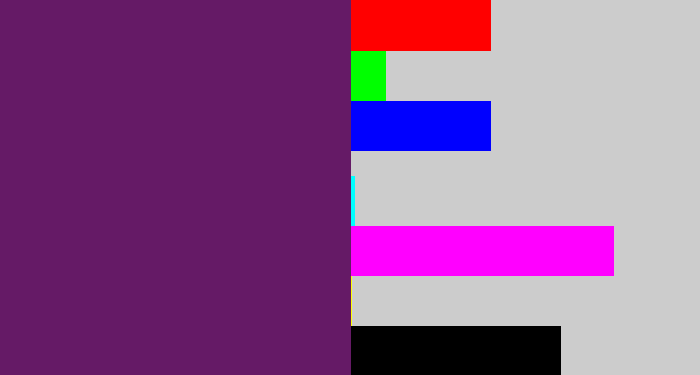 Hex color #651a66 - darkish purple