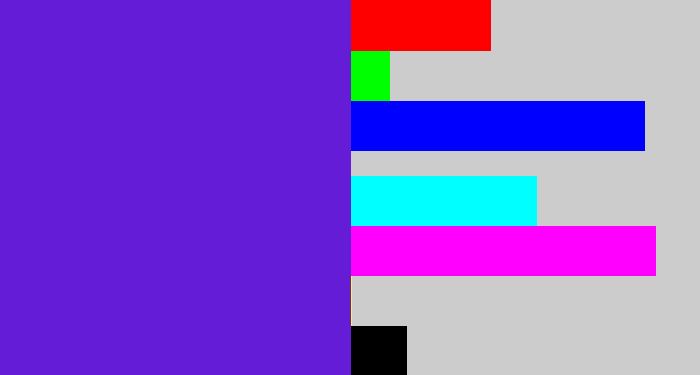 Hex color #651cd6 - purple/blue