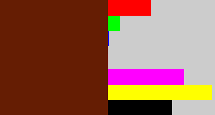 Hex color #651d03 - reddy brown