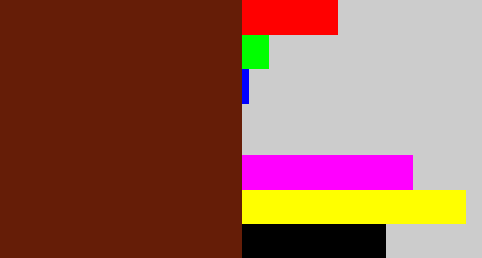 Hex color #651d07 - reddy brown