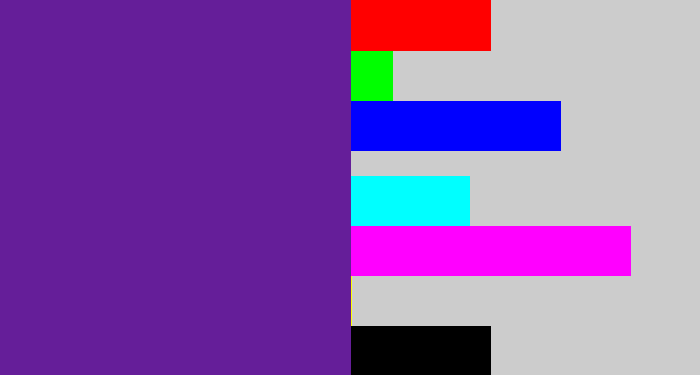 Hex color #651e99 - purple