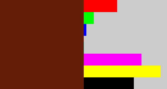 Hex color #651f08 - reddy brown