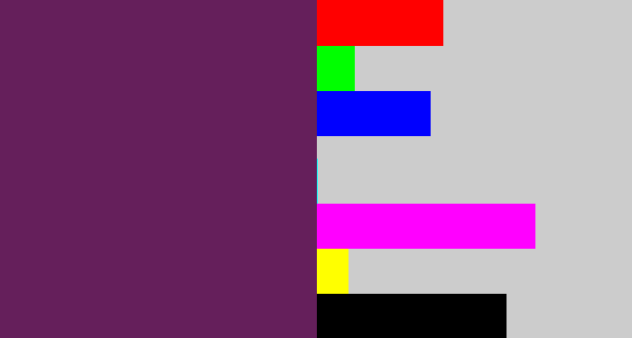 Hex color #651f5b - grape purple