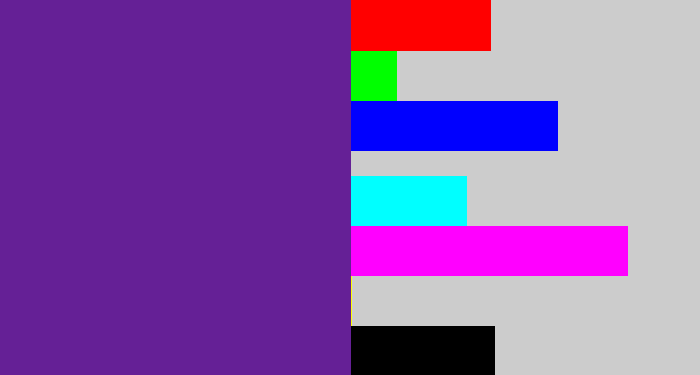 Hex color #652096 - purple