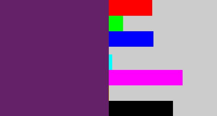 Hex color #652168 - darkish purple