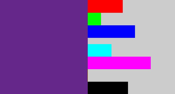 Hex color #65278a - darkish purple