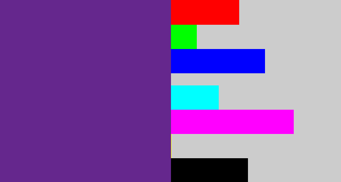 Hex color #65278d - purple