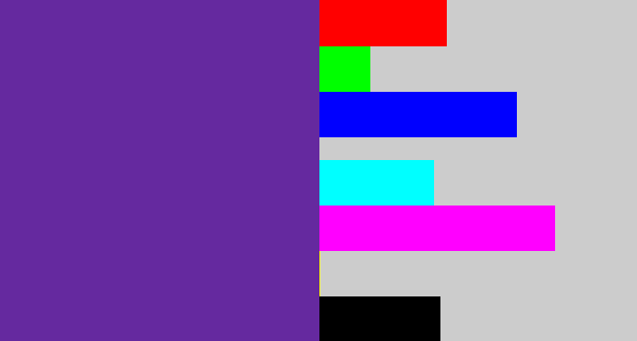 Hex color #65299f - purple