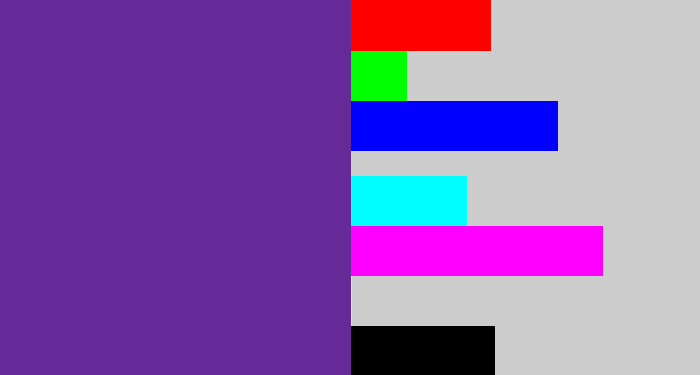 Hex color #652a97 - purple