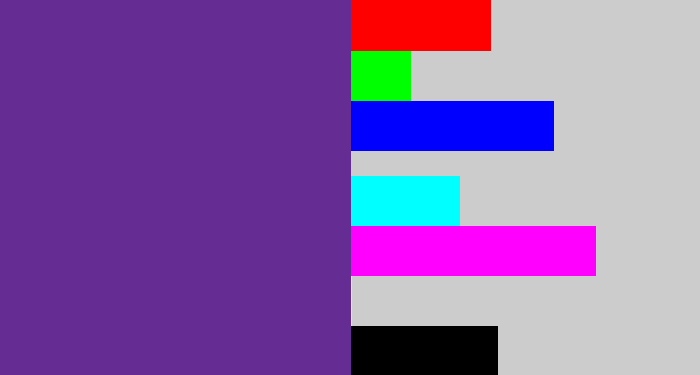 Hex color #652c93 - purple