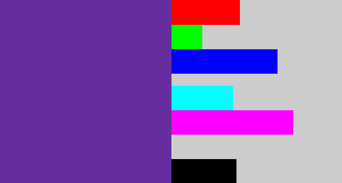 Hex color #652d9d - purple