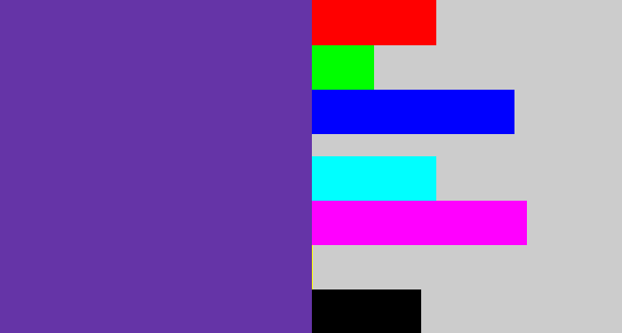 Hex color #6534a7 - bluey purple