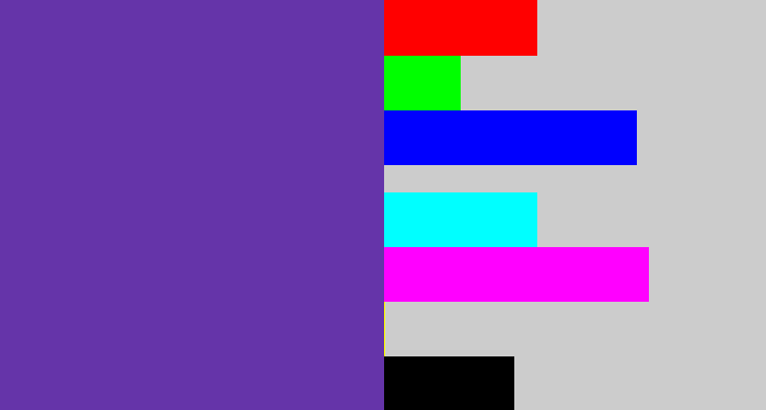 Hex color #6534a9 - bluey purple