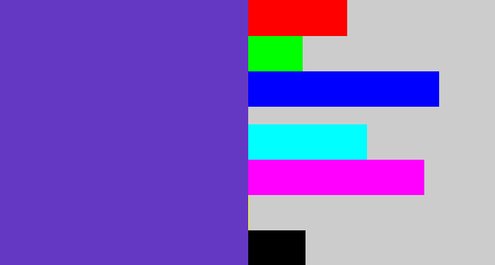 Hex color #6538c4 - bluey purple