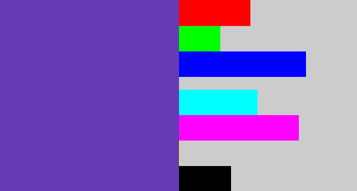 Hex color #653bb5 - bluey purple