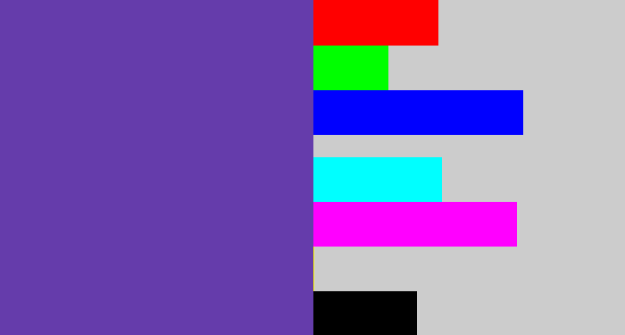 Hex color #653cab - bluey purple