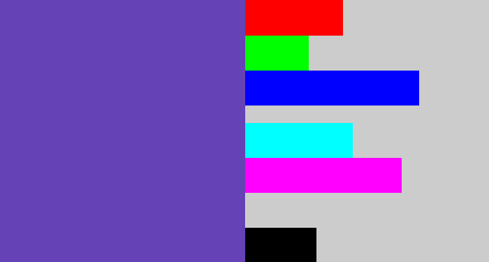 Hex color #6542b5 - bluey purple
