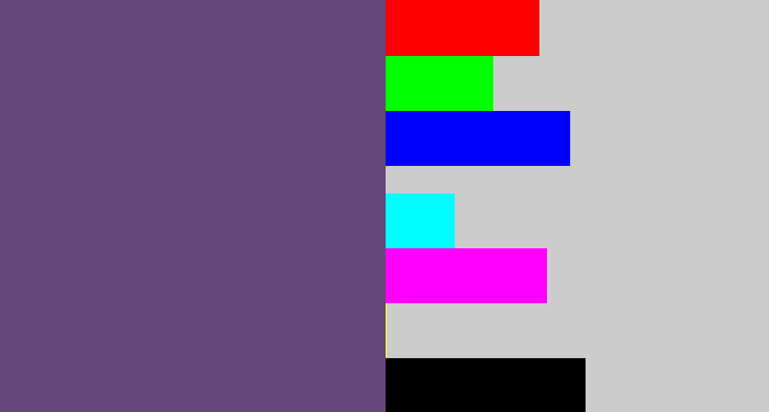 Hex color #65477b - dirty purple