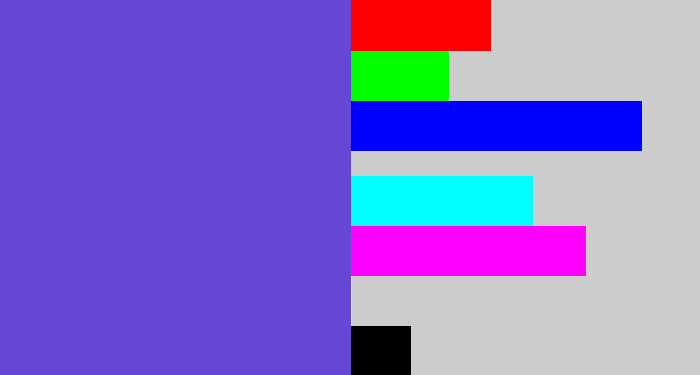 Hex color #6547d4 - bluey purple