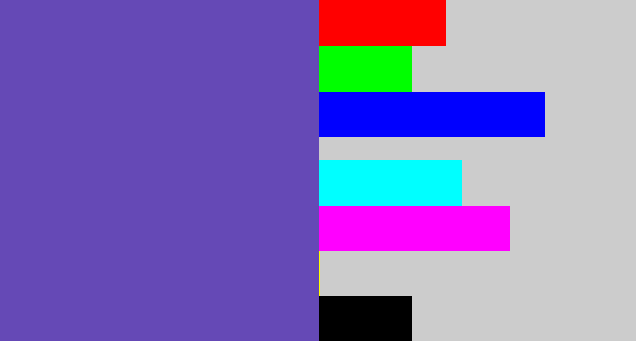 Hex color #6549b6 - bluey purple