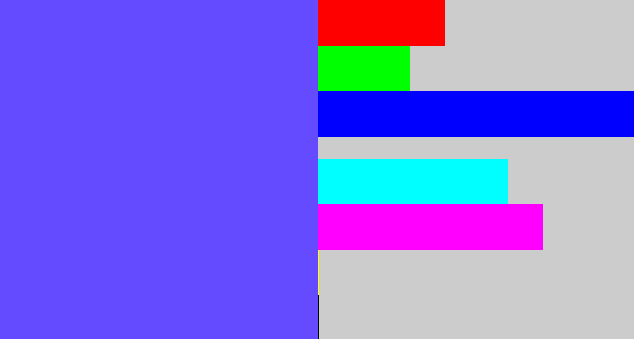 Hex color #654bff - purpleish blue