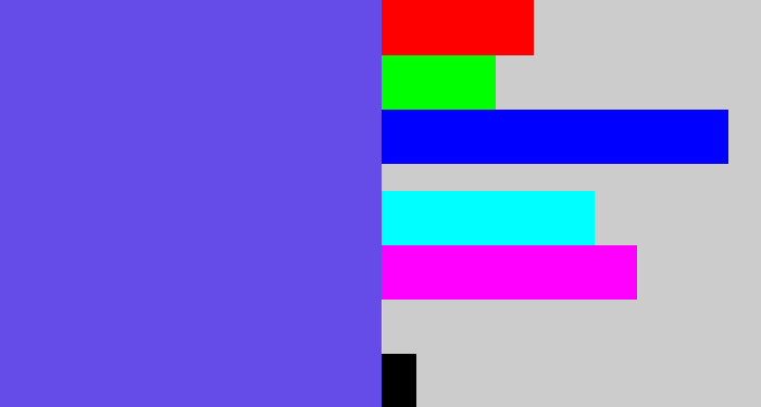 Hex color #654ce8 - purpleish blue