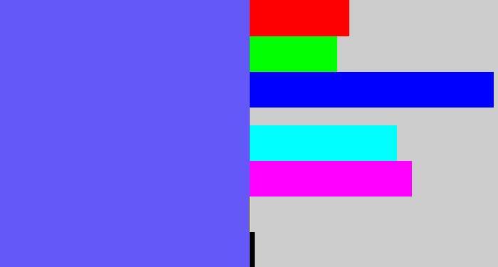 Hex color #6558f9 - purpleish blue