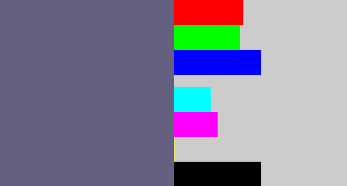 Hex color #656080 - purplish grey