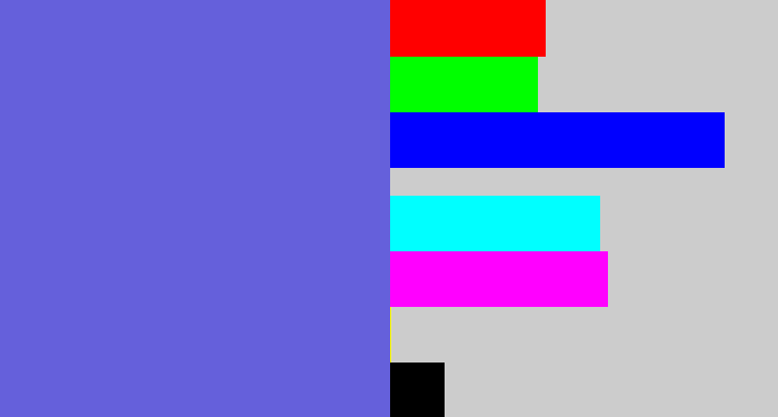 Hex color #6560db - dark periwinkle