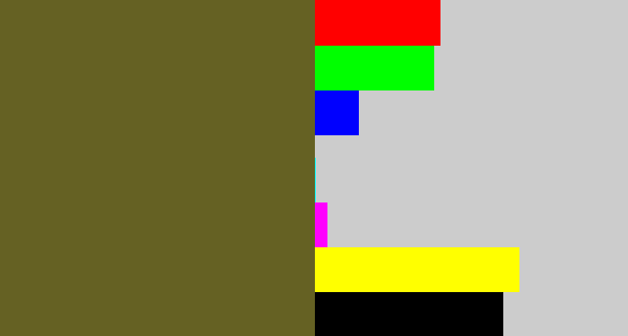 Hex color #656123 - greenish brown