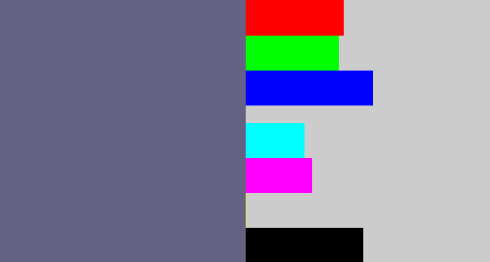 Hex color #656185 - purplish grey