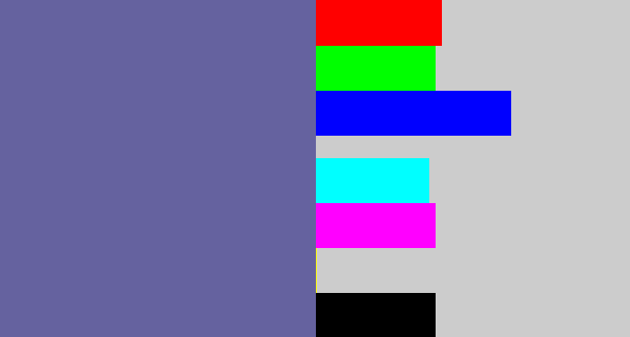 Hex color #65629f - slate blue