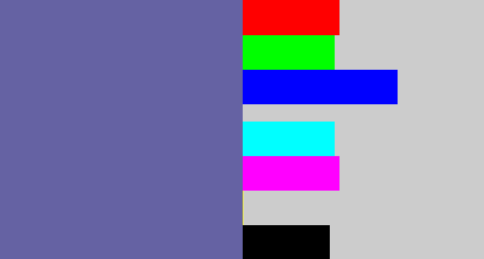 Hex color #6562a3 - slate blue