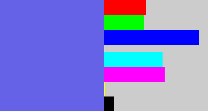 Hex color #6562e7 - dark periwinkle