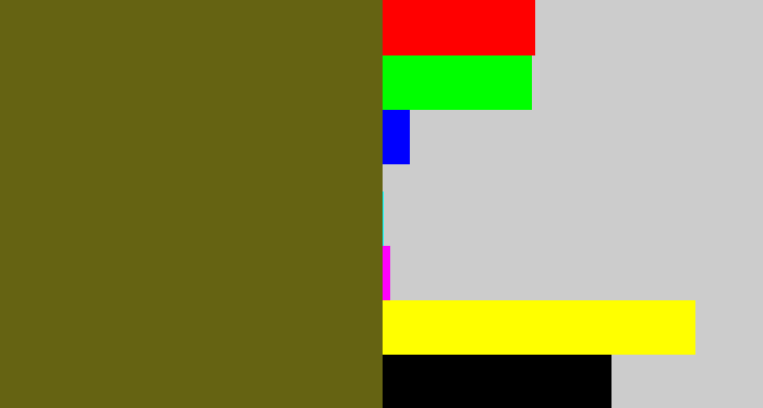 Hex color #656312 - greenish brown