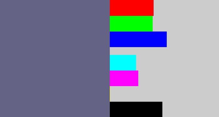Hex color #656385 - purplish grey
