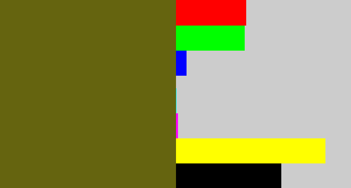 Hex color #65640f - greenish brown