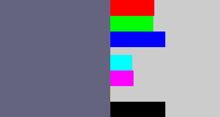 Hex color #65647f - purplish grey