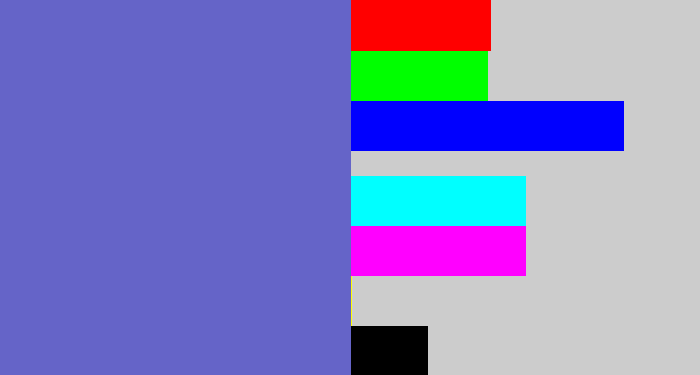 Hex color #6564c8 - dark periwinkle
