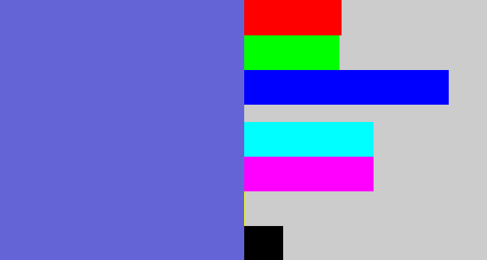 Hex color #6564d7 - dark periwinkle