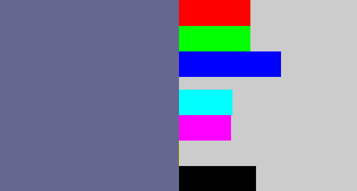Hex color #656791 - blue grey